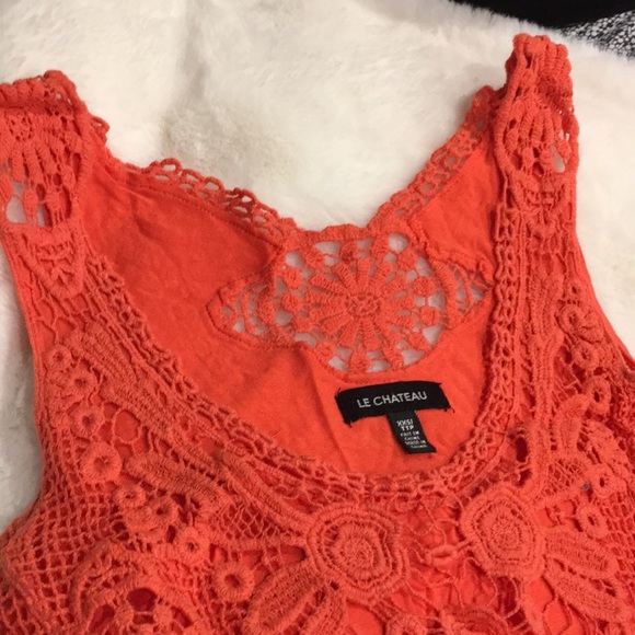 Le chateau Burnt orange Crochet top - Picture 3 of 5